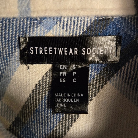 STREETWEAR SOCIETY‎ Plaid Grunge Shacket Oversized Flannel Shirt Jacket Size S - Picture 6 of 10